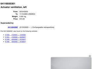 bontott BMW 5 E60 Fűtés Állító Motor