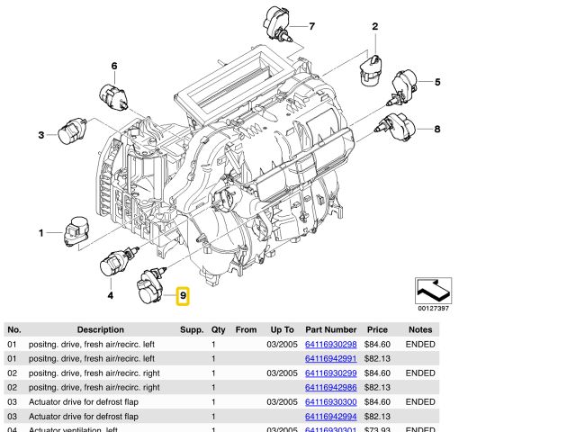 bontott BMW 5 E60 Fűtés Állító Motor