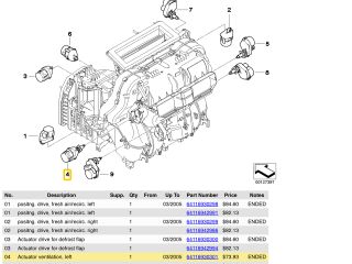 bontott BMW 5 E60 Fűtés Állító Motor