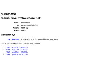 bontott BMW 5 E60 Fűtés Állító Motor