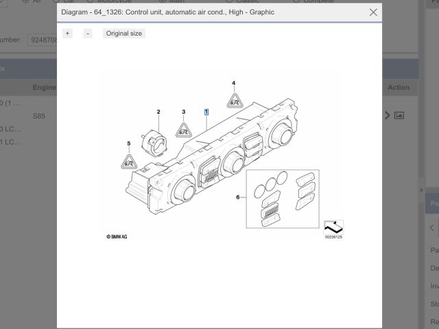 bontott BMW 5 E60 Fűtéskapcsoló (digit klímás)