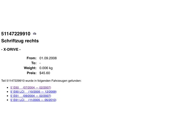 bontott BMW 5 E60 Hátsó Embléma