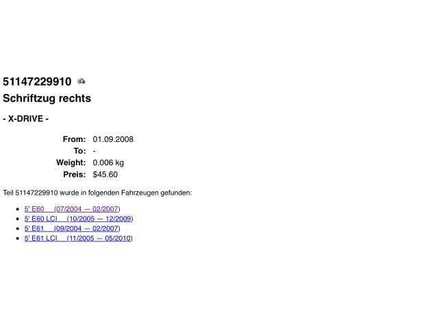 bontott BMW 5 E60 Hátsó Embléma