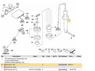 bontott BMW 5 E60 Hátsó Lengéscsillapító (Pozíciófüggetlen)