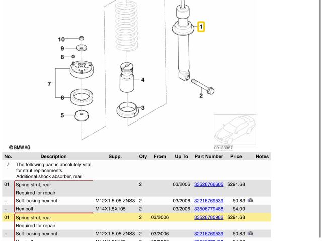 bontott BMW 5 E60 Hátsó Lengéscsillapító (Pozíciófüggetlen)