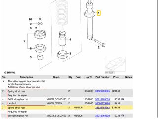 bontott BMW 5 E60 Hátsó Lengéscsillapító (Pozíciófüggetlen)