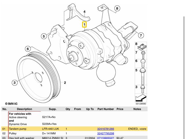 bontott BMW 5 E60 Hidraulika Szivattyú