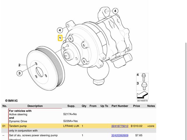 bontott BMW 5 E60 Hidraulika Szivattyú