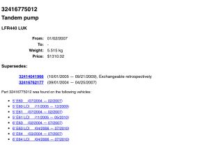 bontott BMW 5 E60 Hidraulika Szivattyú