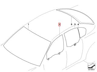 bontott BMW 5 E60 Jobb első Ablak