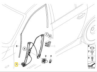 bontott BMW 5 E60 Jobb első Ablakemelő Szerkezet (Elektromos)
