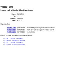 bontott BMW 5 E60 Jobb első Övfeszítő