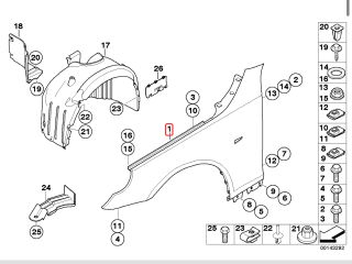 bontott BMW 5 E60 Jobb első Sárvédő