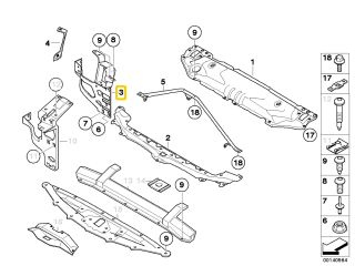 bontott BMW 5 E60 Jobb Felső Homlokfal