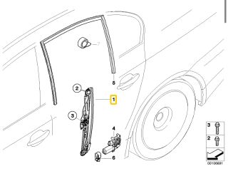 bontott BMW 5 E60 Jobb hátsó Ablakemelő Szerkezet (Elektromos)