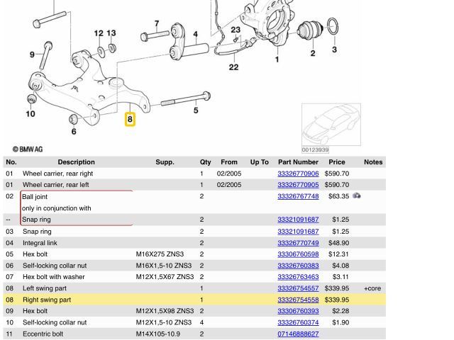 bontott BMW 5 E60 Jobb hátsó Alsó Lengőkar