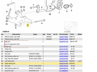bontott BMW 5 E60 Jobb hátsó Alsó Lengőkar