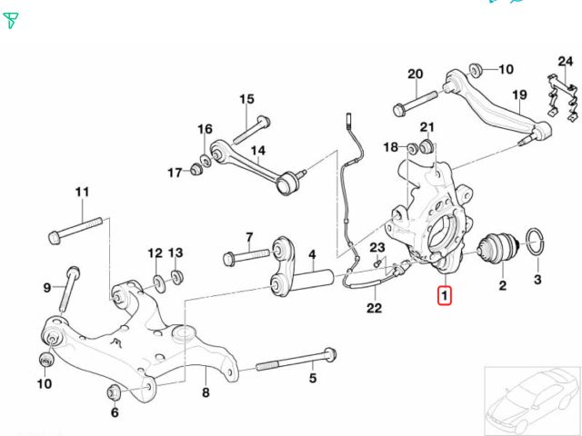 bontott BMW 5 E60 Jobb hátsó Csonkállvány Kerékaggyal
