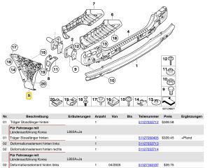 bontott BMW 5 E60 Jobb hátsó Oldal Lökhárító Tartó (Műanyag)