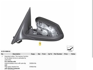 bontott BMW 5 E60 Jobb Visszapillantó Tükör (Elektromos)