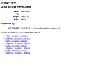 bontott BMW 5 E60 Jobb Visszapillantó Tükör Irányjelző