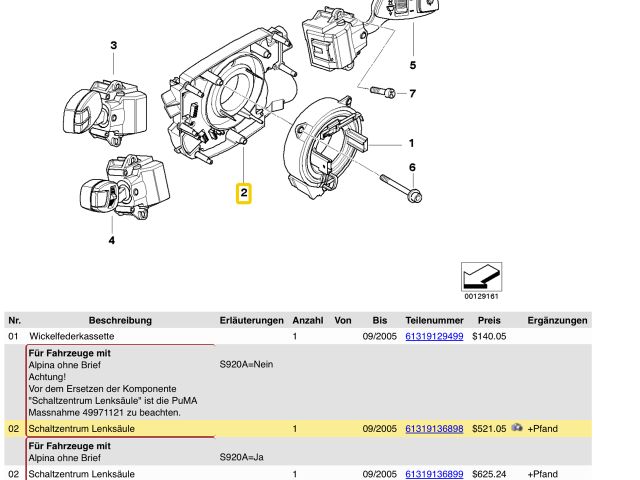 bontott BMW 5 E60 Komplett Kormánykapcsoló (Bajuszkapcsoló)