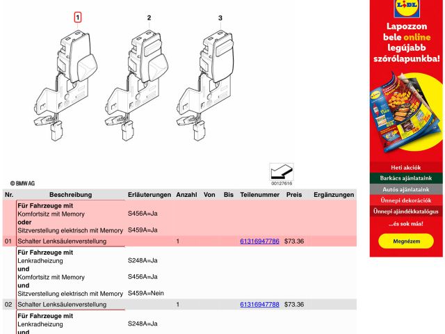 bontott BMW 5 E60 Kormányoszlop Állító Motor