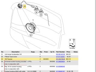 bontott BMW 5 E60 Magassugárzó Hangszóró