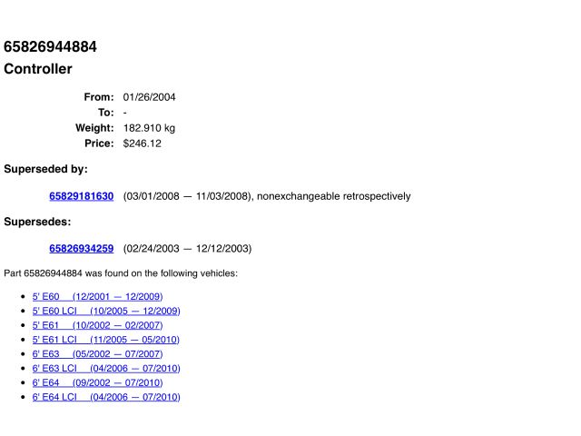 bontott BMW 5 E60 Navigáció Elektronika