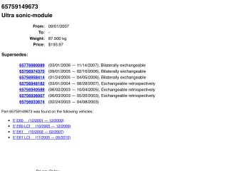 bontott BMW 5 E60 Riasztó Ultrahang Érzékelő