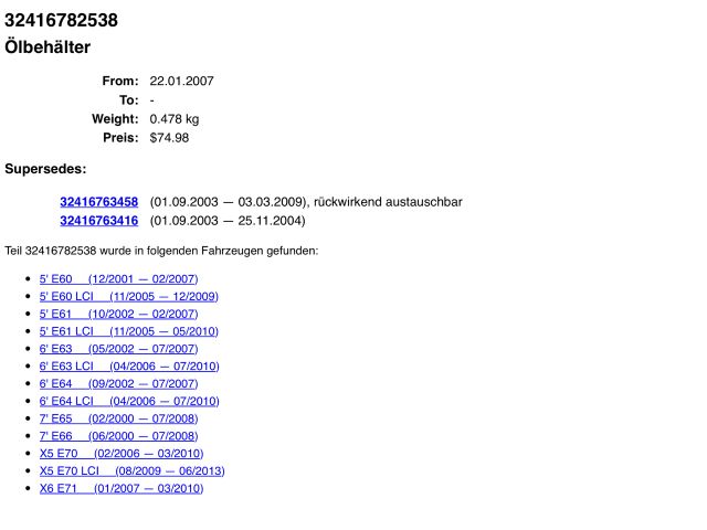 bontott BMW 5 E60 Szervóolaj Tartály