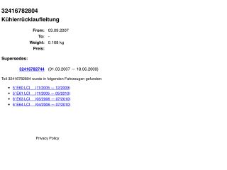 bontott BMW 5 E60 Szervóolaj Tartály