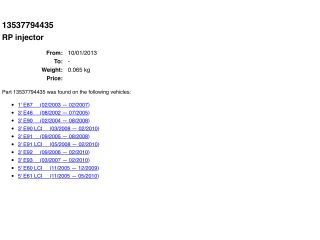 bontott BMW 5 E61 Porlasztó (1 db)