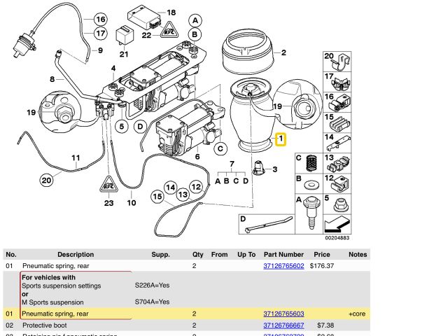 bontott BMW 5 E61 Hátsó Rugó
