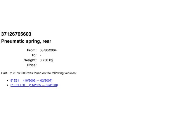 bontott BMW 5 E61 Hátsó Rugó