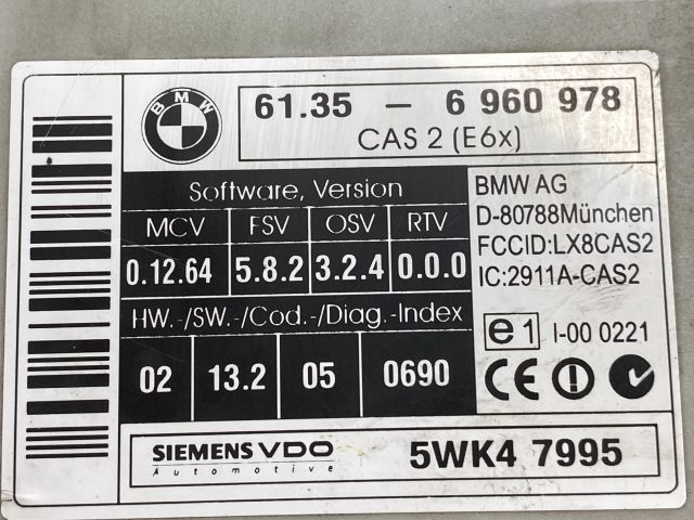 bontott BMW 5 E61 Immobilizer Elektronika