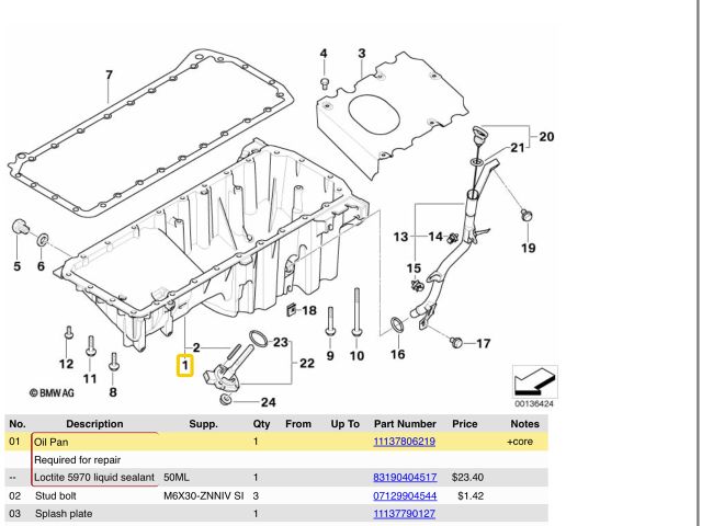 bontott BMW 5 E61 Olajteknő