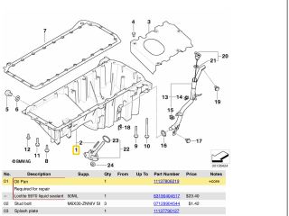 bontott BMW 5 E61 Olajteknő