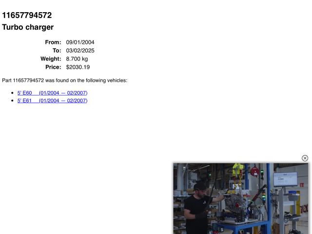 bontott BMW 5 E61 Turbócső