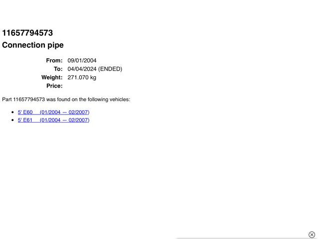 bontott BMW 5 E61 Turbócső