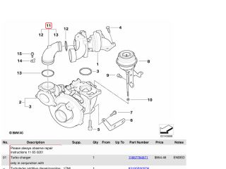 bontott BMW 5 E61 Turbócső