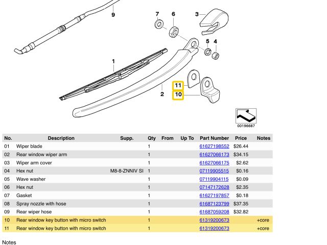 bontott BMW 5 E61 Csomagtérajtó Kapcsoló