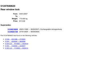 bontott BMW 5 E61 Csomagtérajtó Zárszerkezet