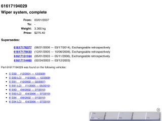 bontott BMW 5 E61 Első Ablaktörlő Szerkezet Motorral