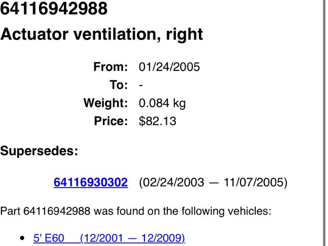 bontott BMW 5 E61 Fűtés Állító Motor