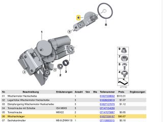 bontott BMW 5 E61 Hátsó Ablaktörlő Kar