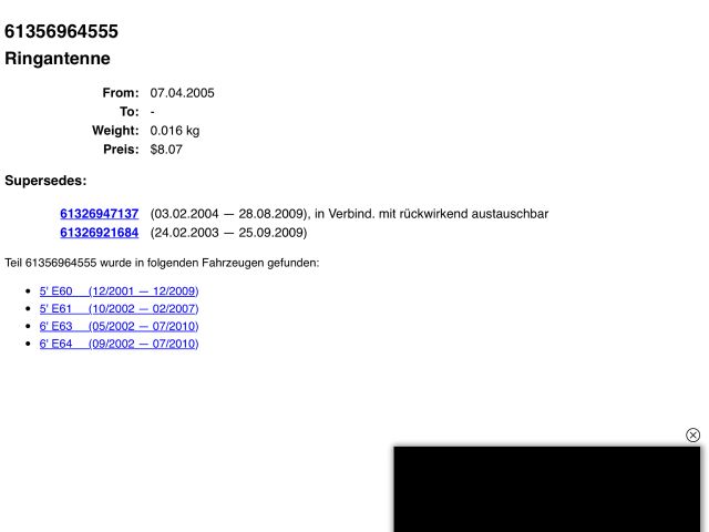 bontott BMW 5 E61 Immobilizer Gyűrű