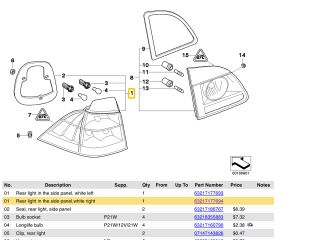 bontott BMW 5 E61 Jobb Külső Hátsó Lámpa