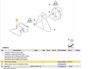 bontott BMW 5 E61 Riasztó Ultrahang Érzékelő