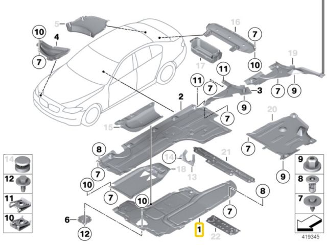 bontott BMW 5 F10 Alsó Motorburkolat